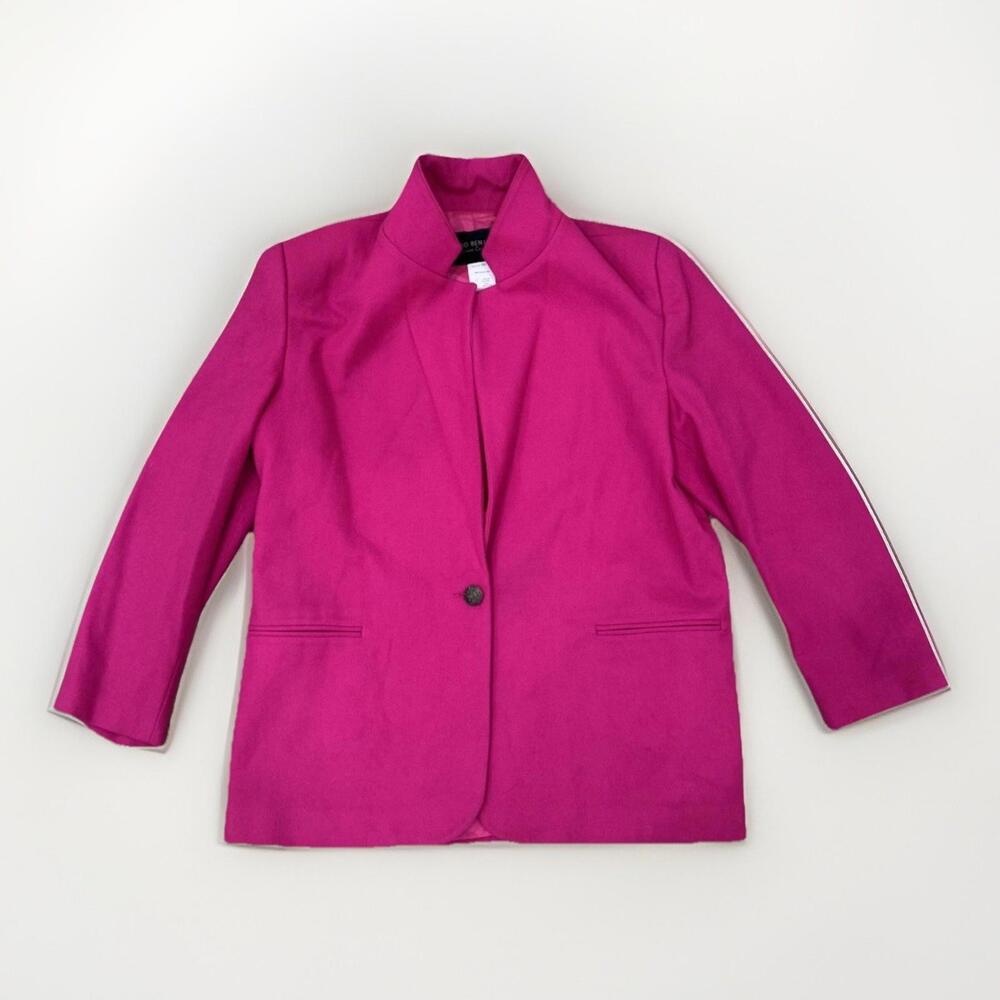 Vintage David Benjamin Wool Designer Collection Pink Blazer Women 16 Made In USA